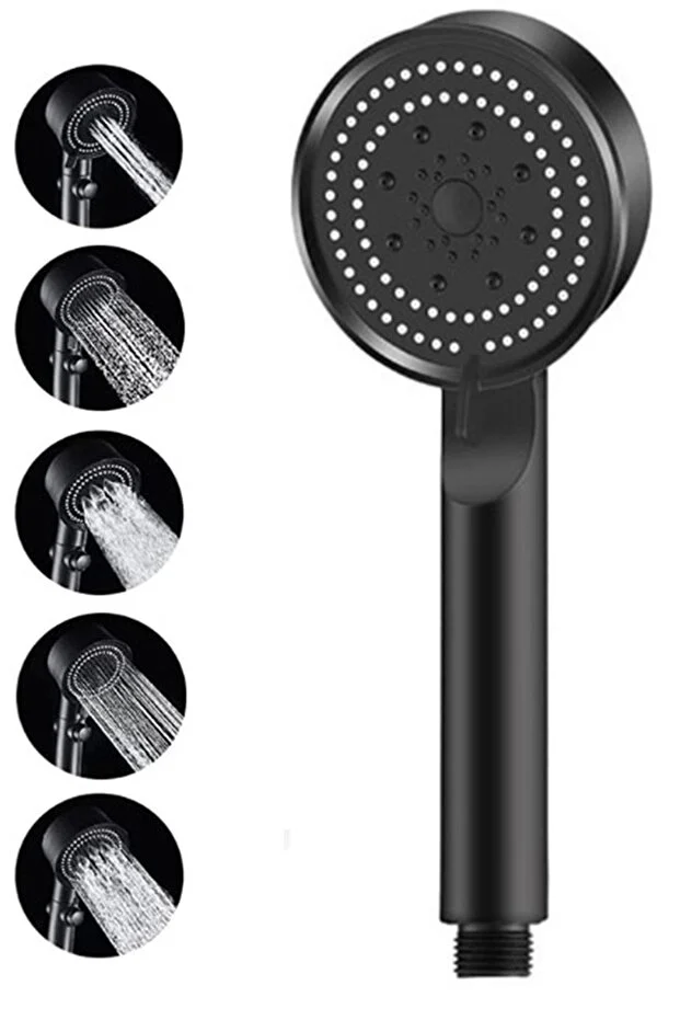 Turbo Fan 5 Fonksiyonlu Su Tasarruflu Duş Başlığı Siyah